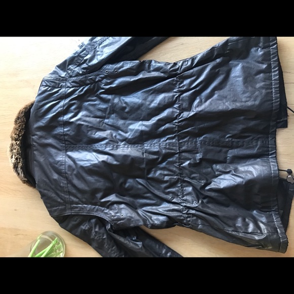 SAM. Jacket/vest, short, real rabbit fur collar - Picture 6 of 8